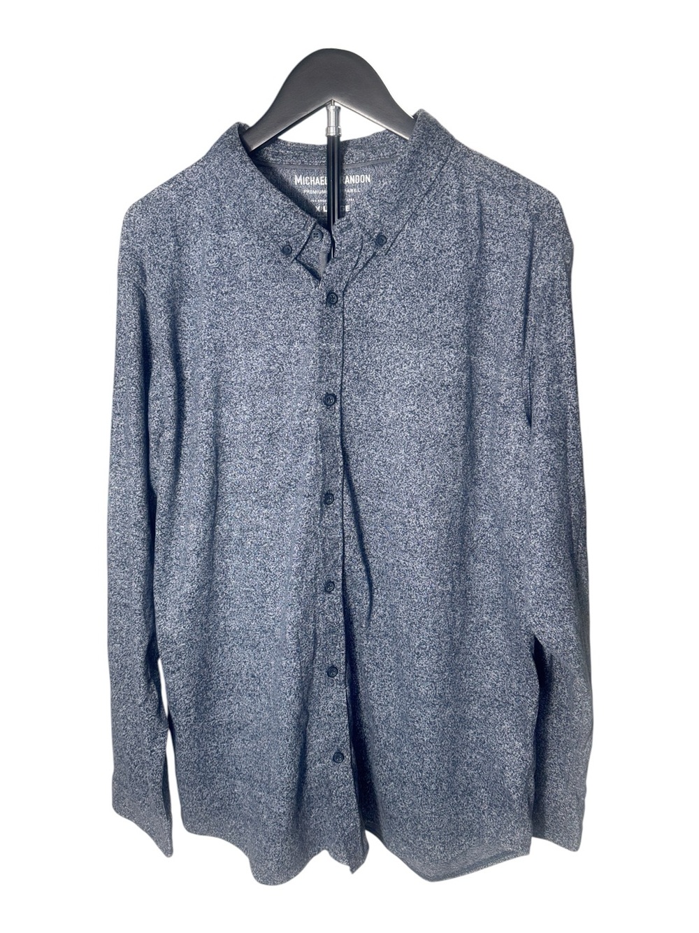 Michael Brandon Men's Heathered Navy Zip-Up Sweater